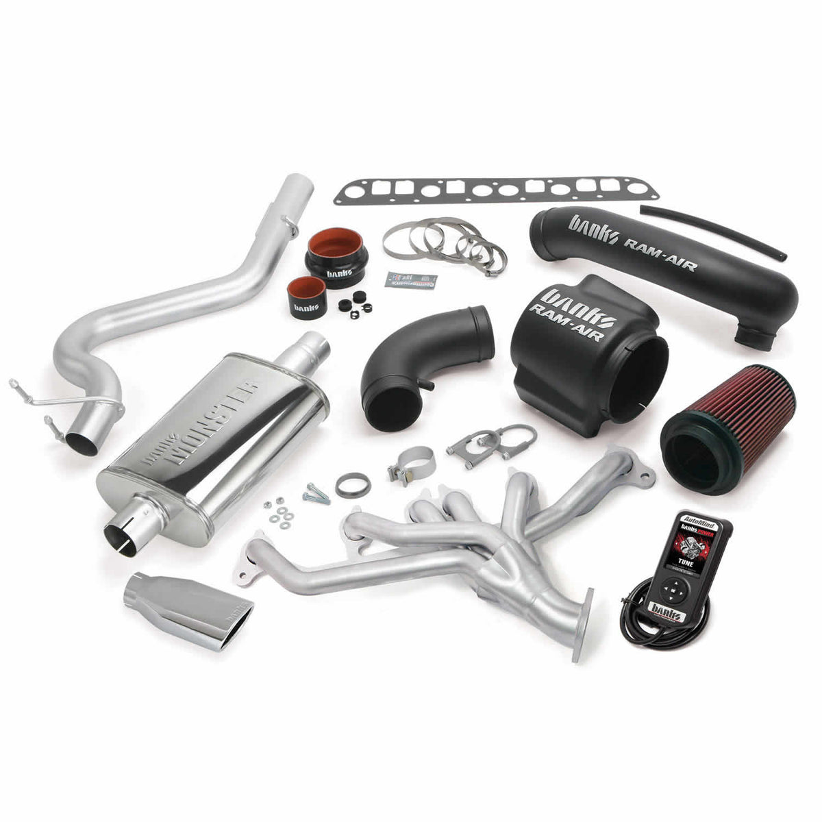 Banks PowerPack Bundle Complete Power System w/AutoMind Programmer Chrome Tip 98-99 Jeep 4.0L Wrangler TJ (51331)