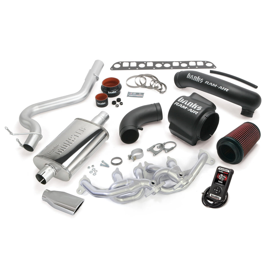 Banks PowerPack Bundle Complete Power System w/AutoMind Programmer Chrome Tip 00-03 Jeep 4.0L Wrangler TJ (51333)
