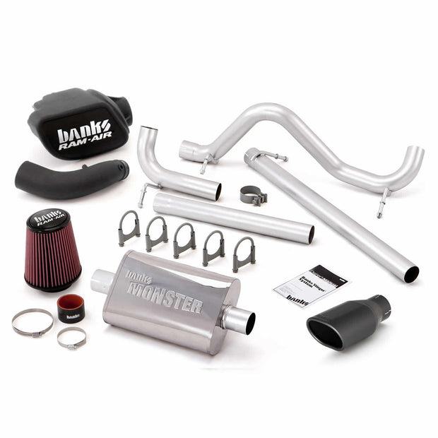 Banks Stinger Bundle Power System No AutoMind w/Single Exit Exhaust Black Tip 07-11 Jeep 3.8L Wrangler JK Unlimited 4 Door (51340-B)