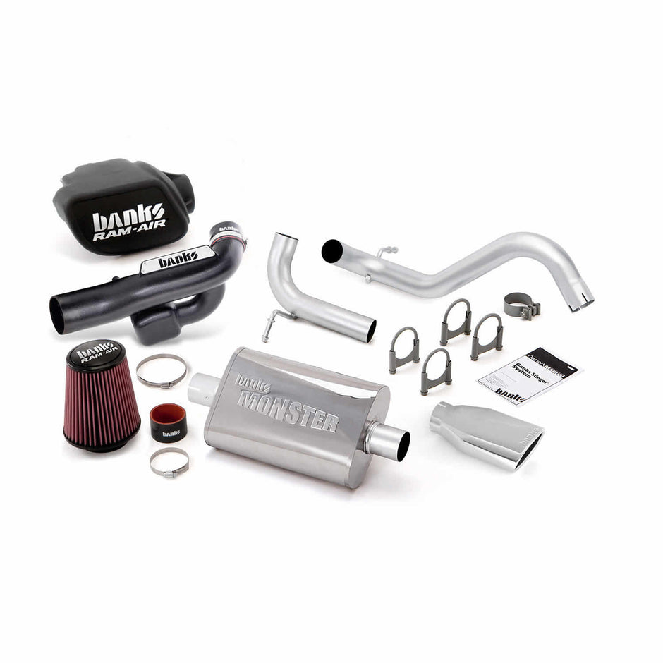 Banks Stinger Bundle Power System No AutoMind w/Single Exit Exhaust Chrome Tip 12-18 Jeep 3.6L Wrangler JK All 2 Door (51344)