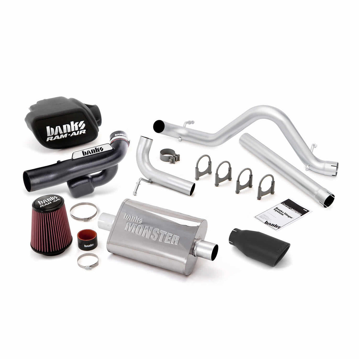 Banks Stinger Bundle Power System No AutoMind w/Single Exit Exhaust Black Tip 12-18 Jeep 3.6L Wrangler JK All 4 Door (51345-B)
