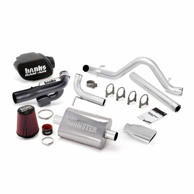 Banks Stinger Bundle Power System No AutoMind w/Single Exit Exhaust Chrome Tip 12-18 Jeep 3.6L Wrangler JK All 4 Door (51345)
