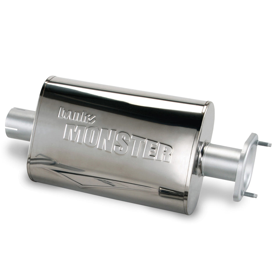 Banks Stainless Steel Exhaust Muffler 2.5 Inch Inlet and Outlet w/adapter 00-03 Jeep 4.0L (52637)