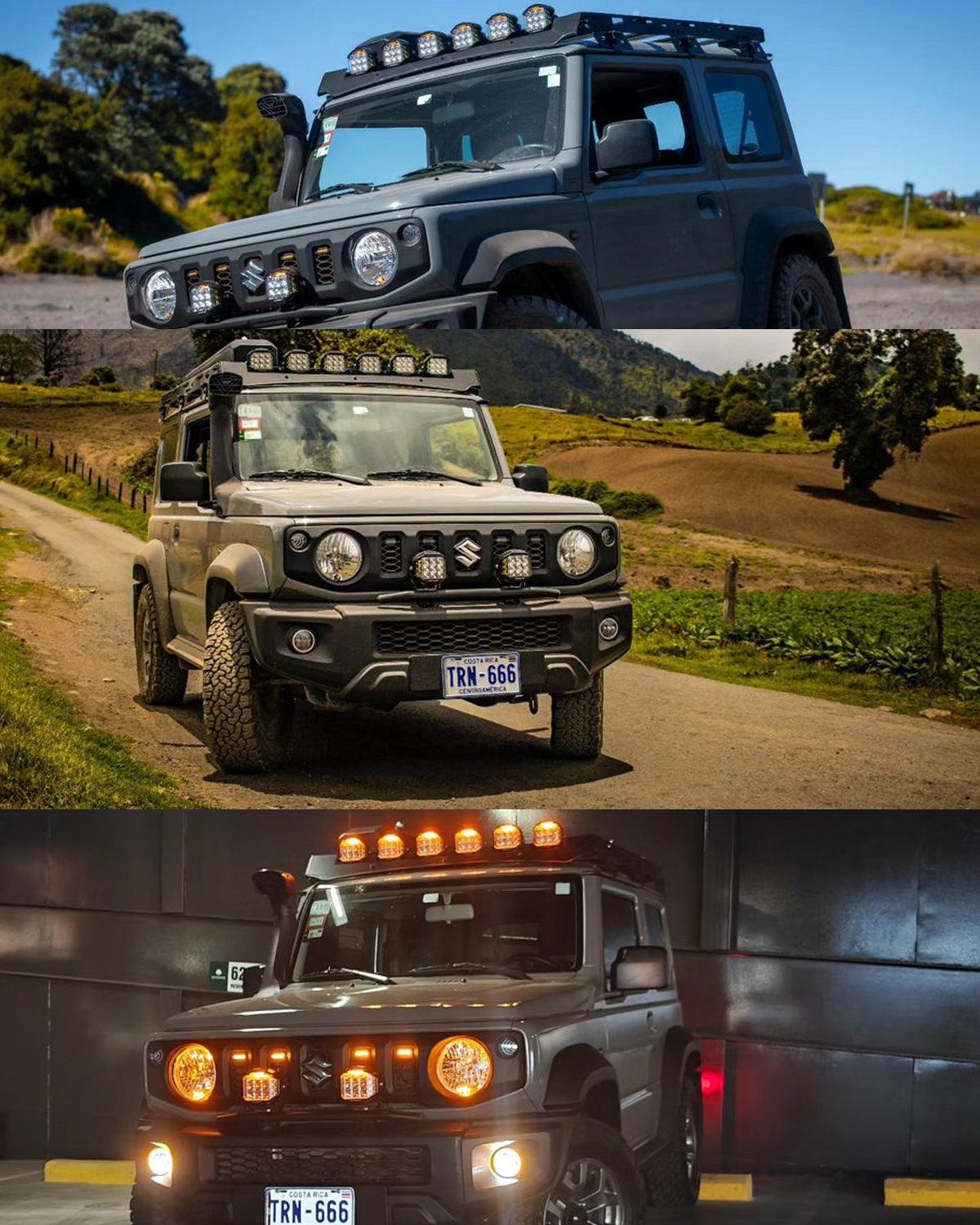 V-MAX Series | 5 Inch 168W 16440LM Combo Beam Side Shooter LED Round Pod Lights with Amber DRL