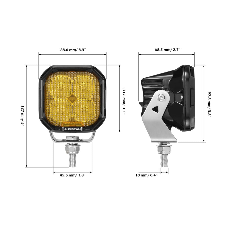 Color Play Series 3 Inch 116W RGB LED Pod Lights Flood Off Road Lights With 8 Backlight Options