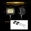 4 Inch 6 Modes White&Amber LED Working Light LED Pods with A-Pillar Mounting Bracket For Ford Bronco 2/4 Door 2021 2022