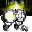 (2pcs/set)4.2 Inch Motorcycle Auxiliary LED Spotlight, 72W AX7 Series Dual Color Switchback Driving Fog Light with 3+4 Modes For Motorcycle Jeep SUV ATV Truck