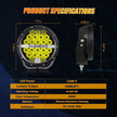 (2pcs/set) 7 Inch 240W Round Offroad LED Driving Lights with DRL+Amber/Black Covers(Optional) for SUV ATV UTV Trucks Pickup Boat