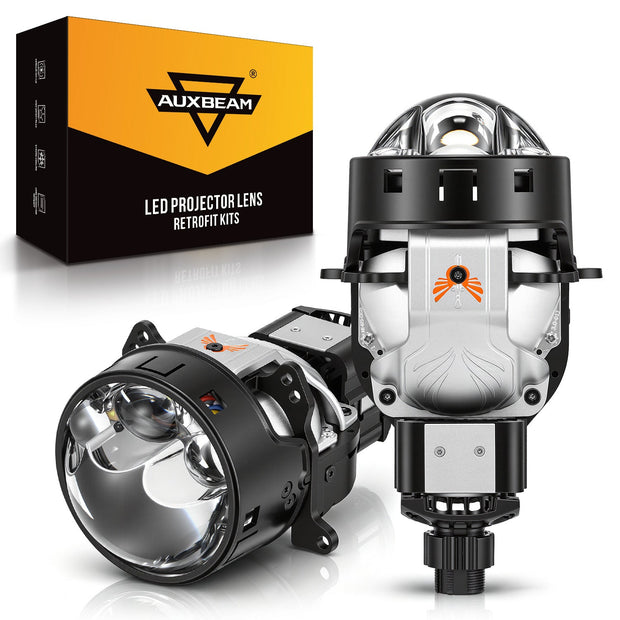(2pcs/Set)3 Inch Bi-LED Projector Headlight with Assist Light 108W 6000K Non-Destructive & Retrofit Compatible Upgrade Kit-C6 Triple Beam Laser