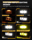 V-MAX Series | 4 Inch 72W 6960LM Spot Beam Side Shooter LED Rectangular Pod Lights with Amber DRL