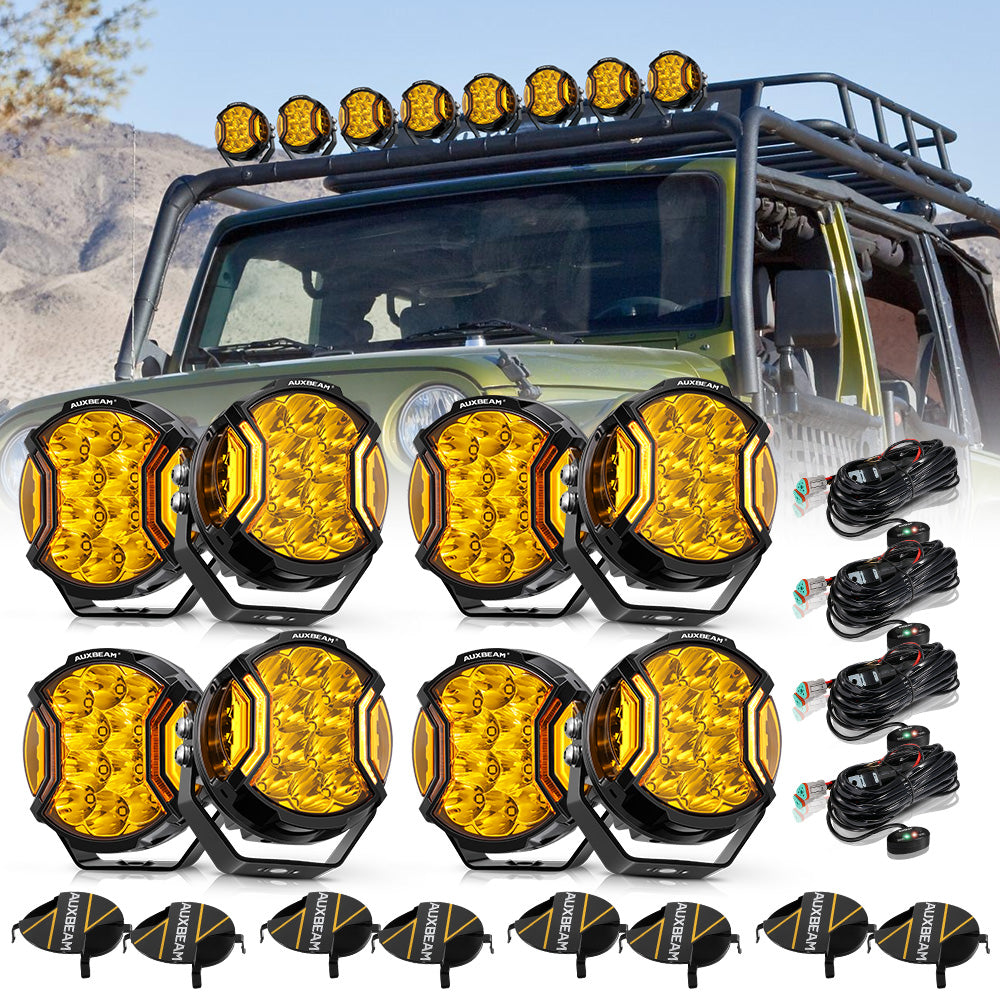 V-ULTRA Series LED Side Shooter Amber/White Pod Lights with Amber DRL