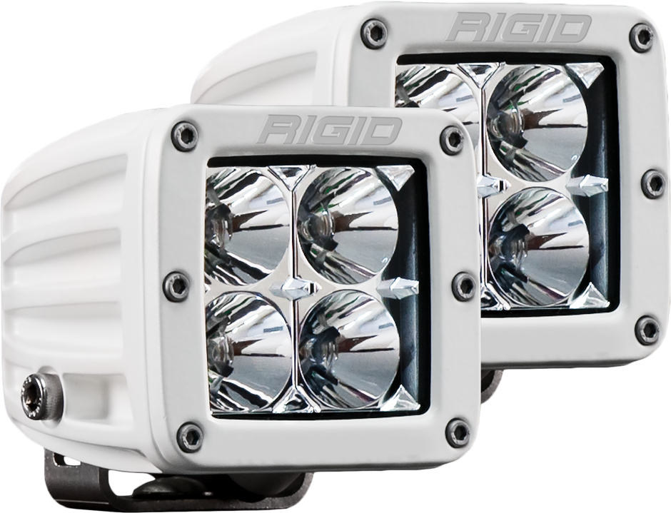 Hybrid Flood Surface Mount White Housing Pair D-Series Pro RIGID Industries
