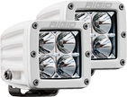 Hybrid Flood Surface Mount White Housing Pair D-Series Pro RIGID Industries