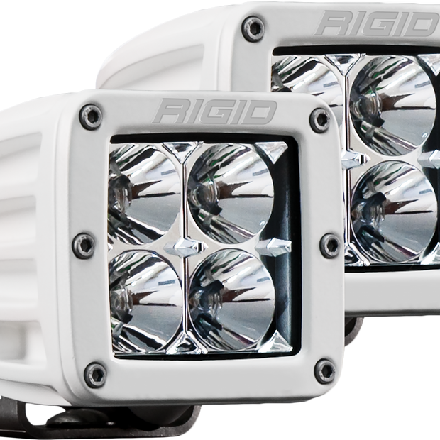 Hybrid Flood Surface Mount White Housing Pair D-Series Pro RIGID Industries