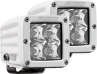 Hybrid Spot Surface Mount White Housing Pair D-Series Pro RIGID Industries