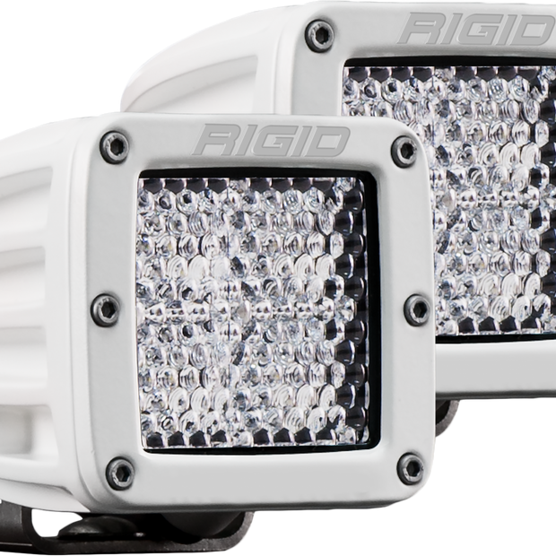 Hybrid Diffused Surface Mount White Housing Pair D-Series Pro RIGID Industries