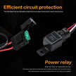 (2 Lead) LED Light Bar Wiring Harness Kit with Fuse Relay ON/Off Switch for LED Off-Road Driving Work Light