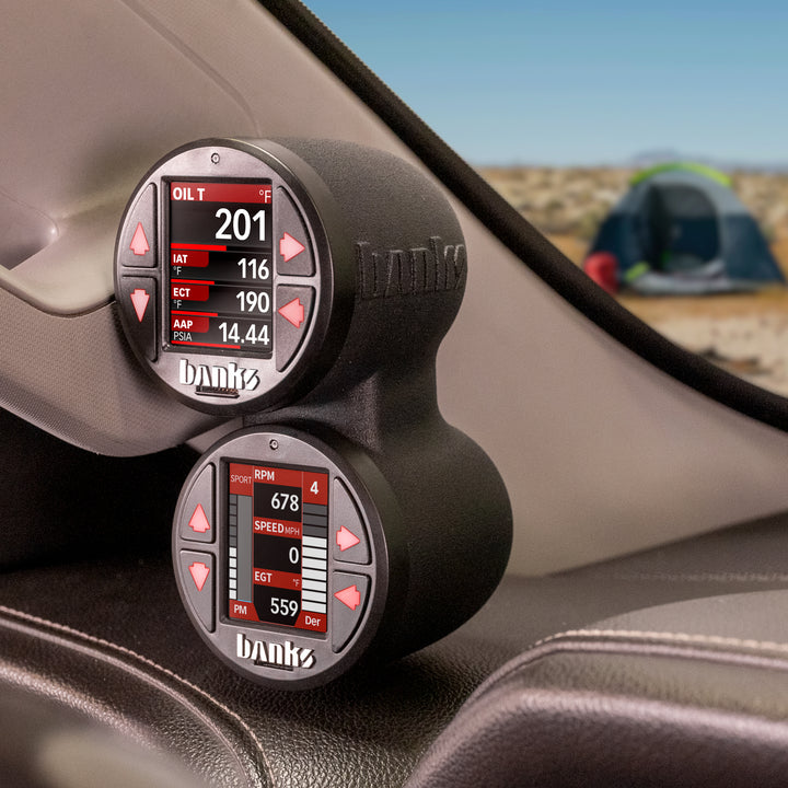 Banks 52mm iDash Stealth Pod Mounts for 15-19 GM 2500/3500 Dual Pod (63350)