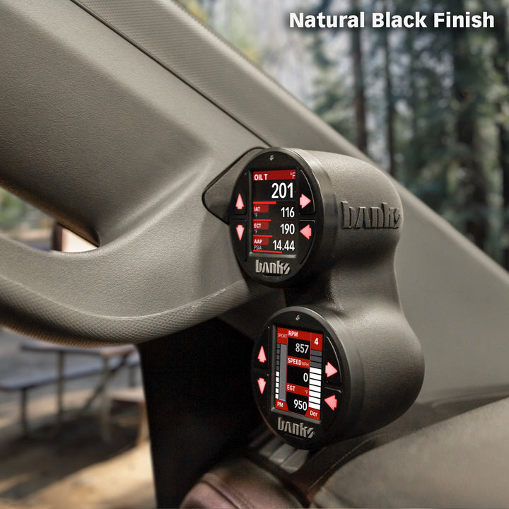Banks iDash Stealth Pod Mounts for 19-21 Chevy/GMC 1500, 20-23 2500/3500 and 2024-25 WT/Custom Dual Pod (63362)