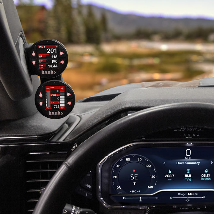 Banks iDash Stealth Pod Mounts for 22-26 Chevy/GM 1500s and 2024-26 2500/3500 Dual Pod (63370)