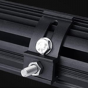4 inch Classic-SM Series Dual Row LED Pod Lights Flood Beam & 2.5 Inch Bull Bar Roll Cage Clamps Mounting Brackets Combo for Jeep Off-Road SUV ATV UTV Trucks