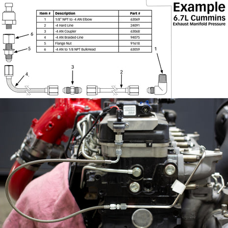 Pressure Sensor Remote Mount Kit for High-Temperature/Drive Pressure Measurements Banks Power