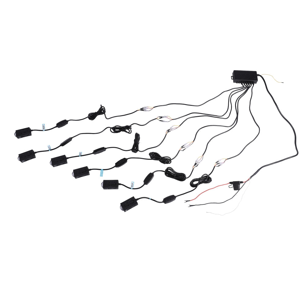 (6pcs/set)Multi-Mode Smart Control Module LED Grille Light Kit 17mm Dual-Color White/Yellow LED System with Custom Brackets