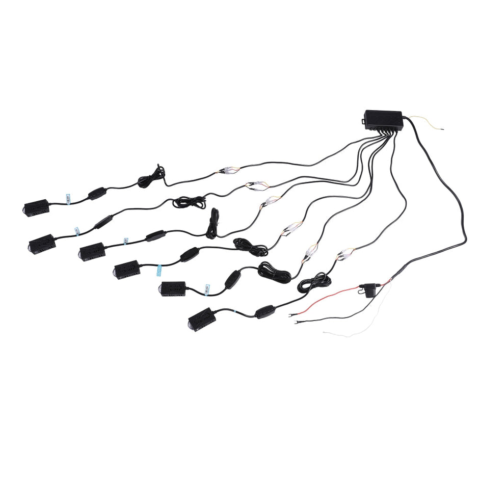 (6pcs/set)Multi-Mode Smart Control Module LED Grille Light Kit 17mm Dual-Color White/Yellow LED System with Custom Brackets