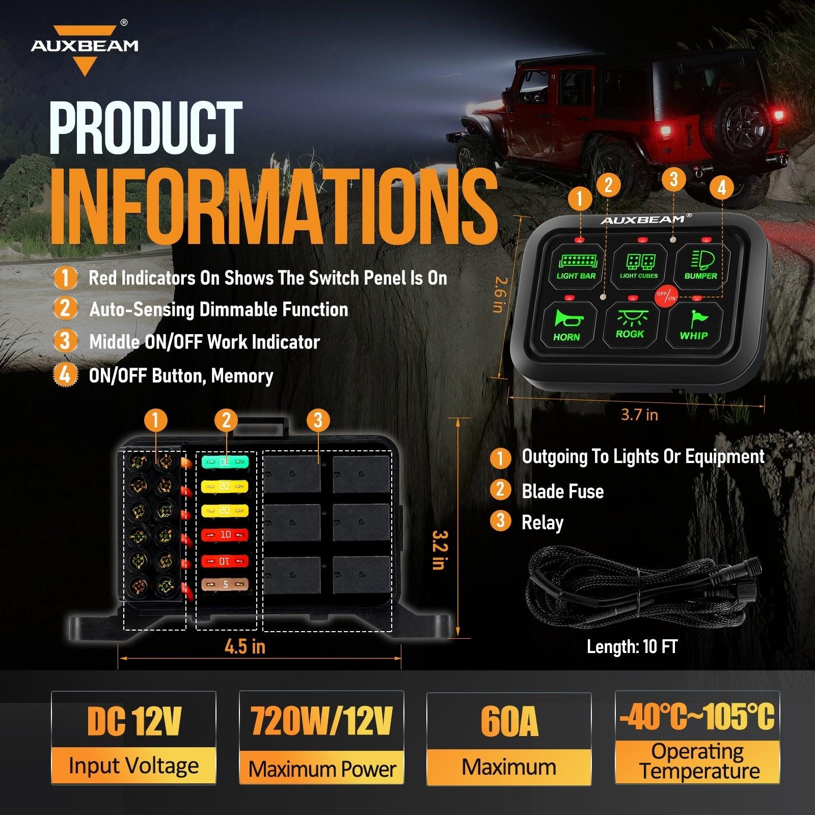 6/8 Gang LED Switch Panel, Off Road Light Controller
