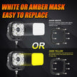 6Pcs 5 Inch 110W White/Amber LED Pods Lights with Power Harness