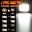 7x5 Inch Rectangle LED Pods White Spot Driving Lights with DRL FOR ATV UTV SIDE BY SIDE 4X4