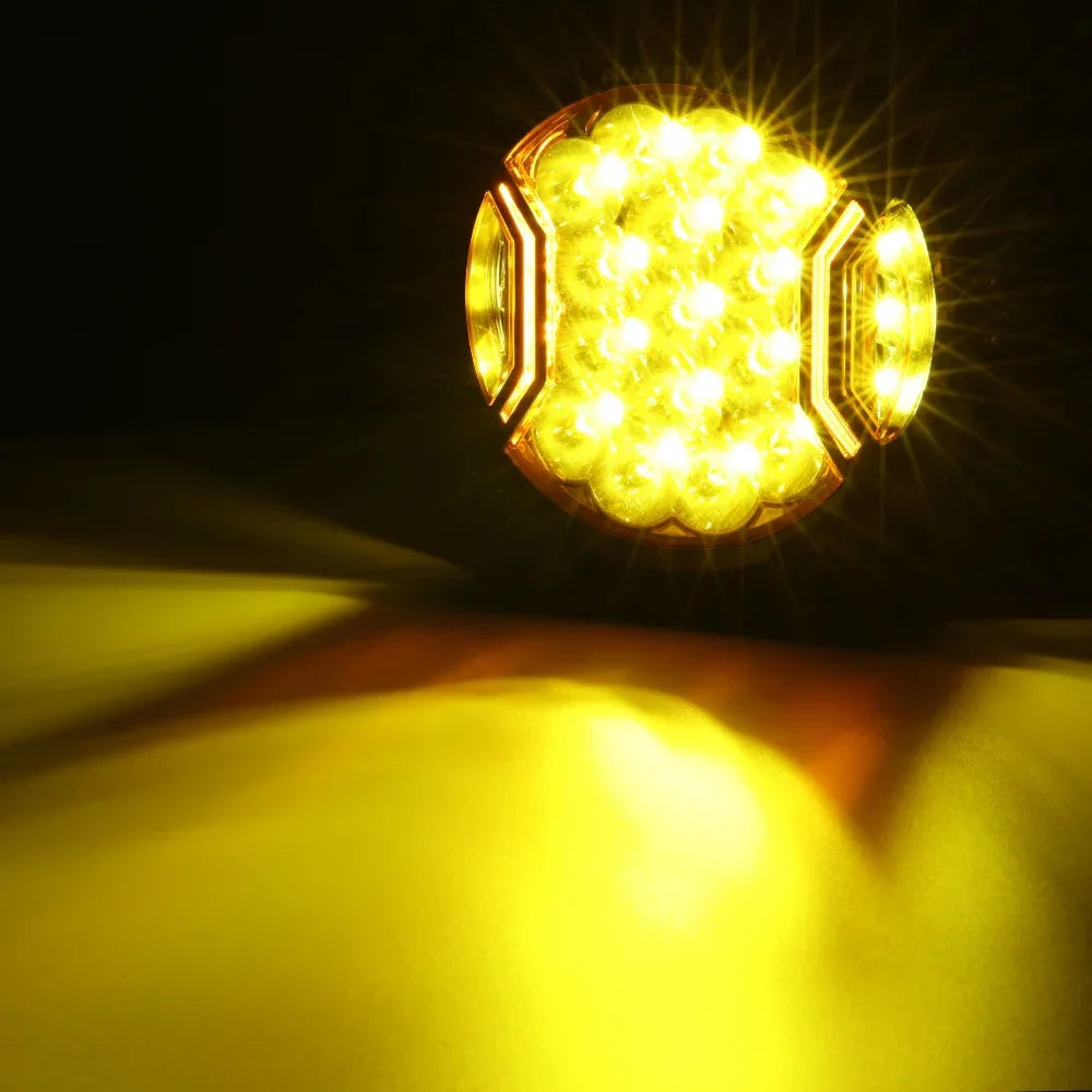 V-ULTRA Series | 7 Inch 226W LED Side Shooter Amber Pod Lights with Amber DRL