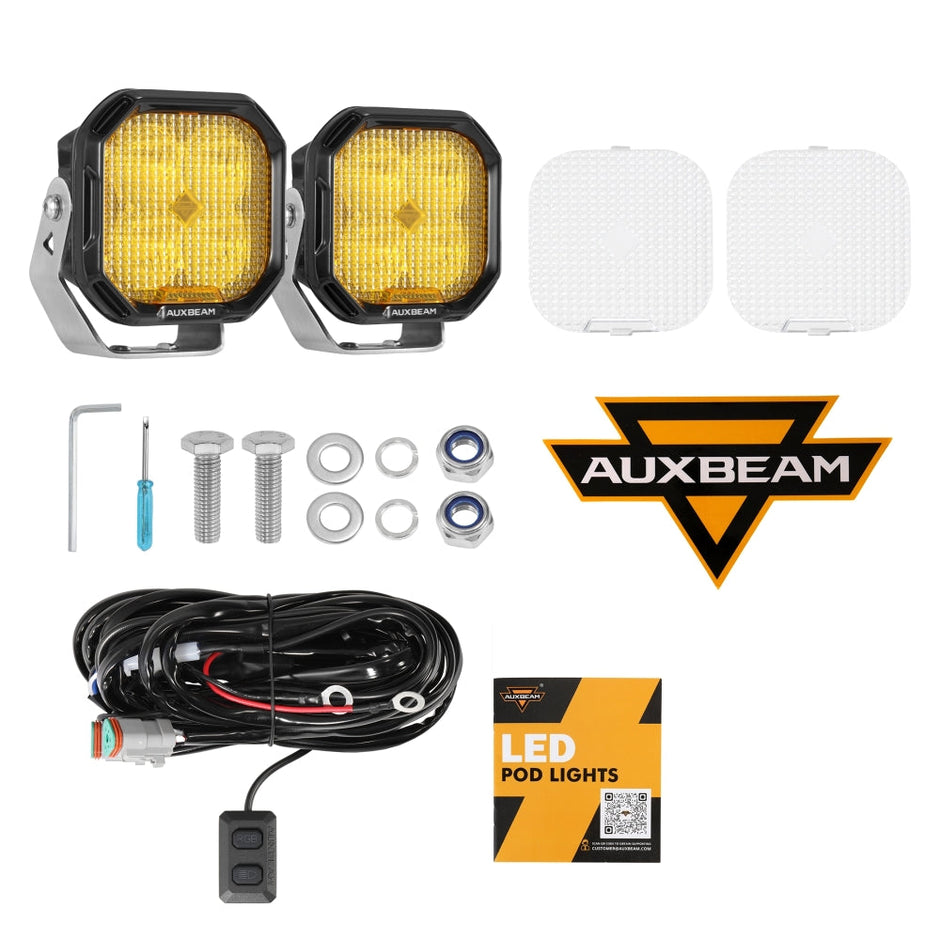 Color Play Series 3 Inch 116W RGB LED Pod Lights Flood Off Road Lights With 8 Backlight Options