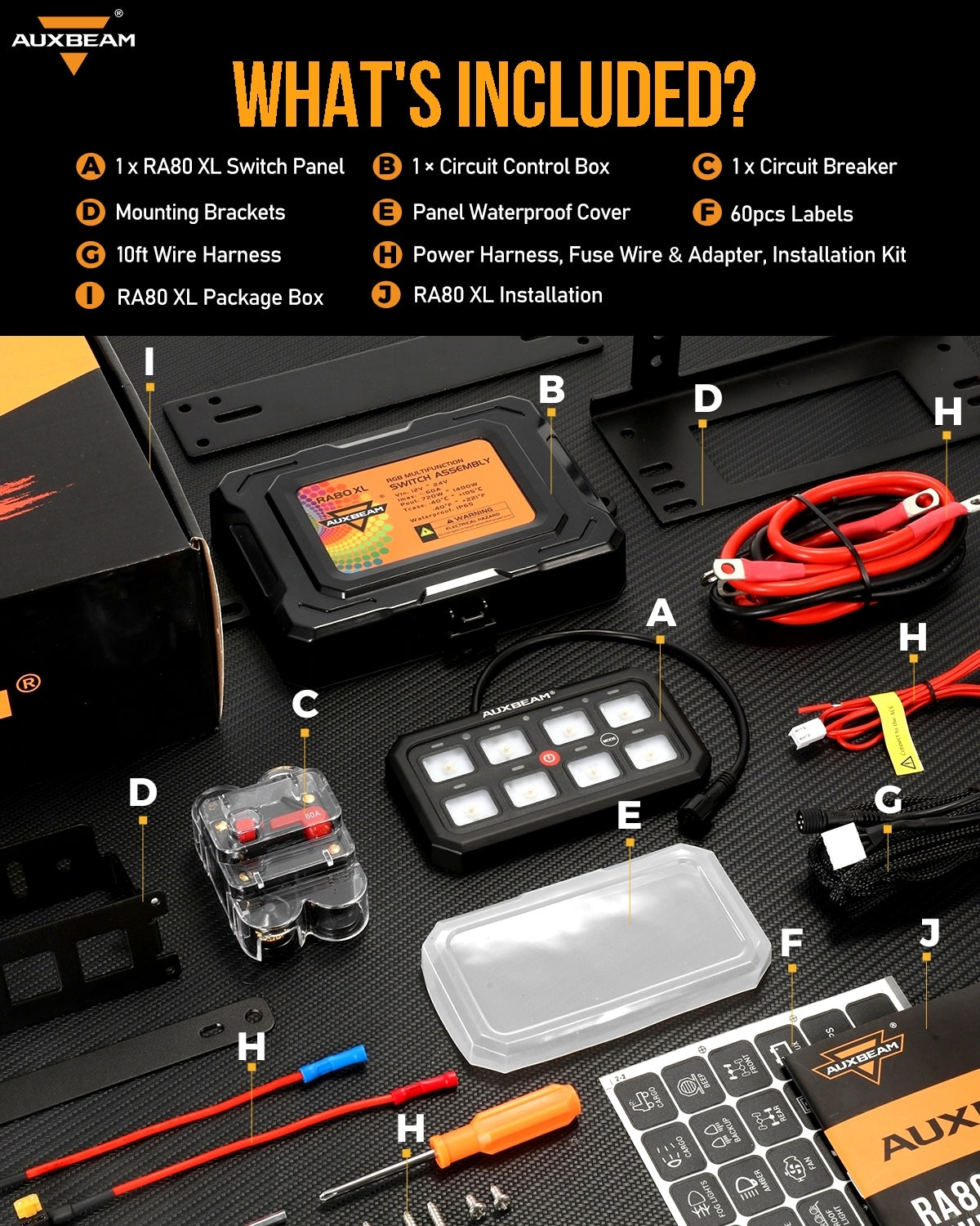 RGB Series 6/8/12 Gang LED Switch Panel,Off Road Light Controller