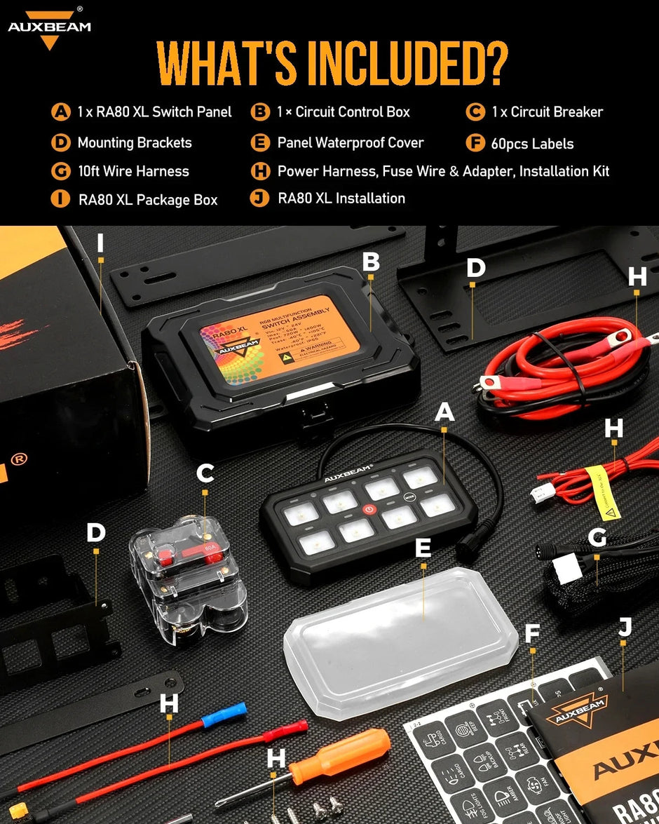 RGB Series 6/8/12 Gang LED Switch Panel,Off Road Light Controller