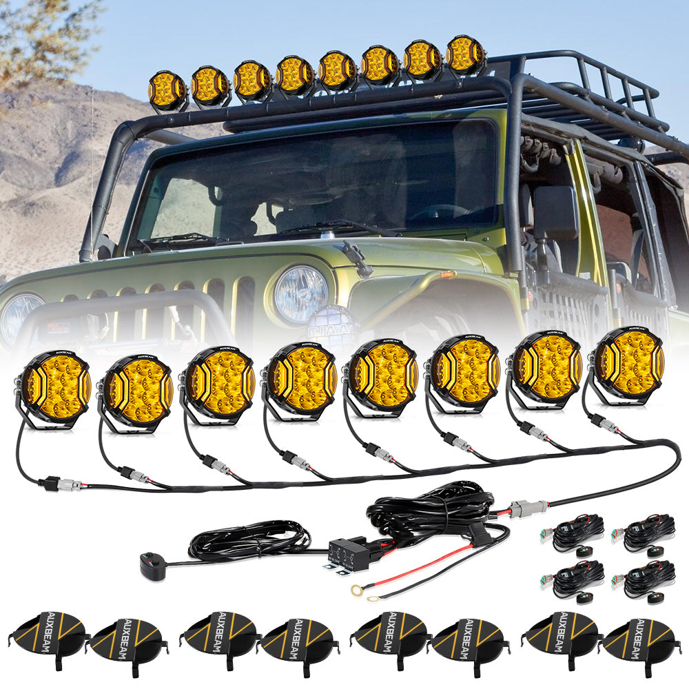 V-ULTRA Series | 5 Inch 172W LED Side Shooter Amber Pod Lights with Amber DRL