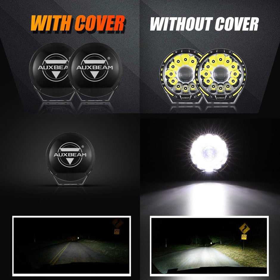 (2pcs/set) 7 Inch Round LED Driving Light Black Cover Light Shield Cover