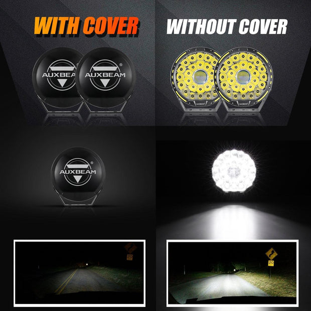 360 PRO/RAY-L Series 7/9 Inch LED Driving Lights Black Cover Light Shield Cover