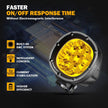 4 Inch 90W Round Yellow Spot LED Driving Lights with Dual A-Pillar Mounting Bracket For Ford Bronco 2/4 Door 2021 2022