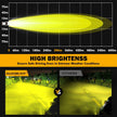 4 Inch 90W Round Yellow Spot LED Driving Lights with Dual A-Pillar Mounting Bracket For Ford Bronco 2/4 Door 2021 2022
