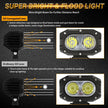 4 Inch 30W Corrugated Lens Flood Beam LED Pods Lights with Dual A-Pillar Mounting Bracket For Ford Bronco 2/4 Door 2021 2022