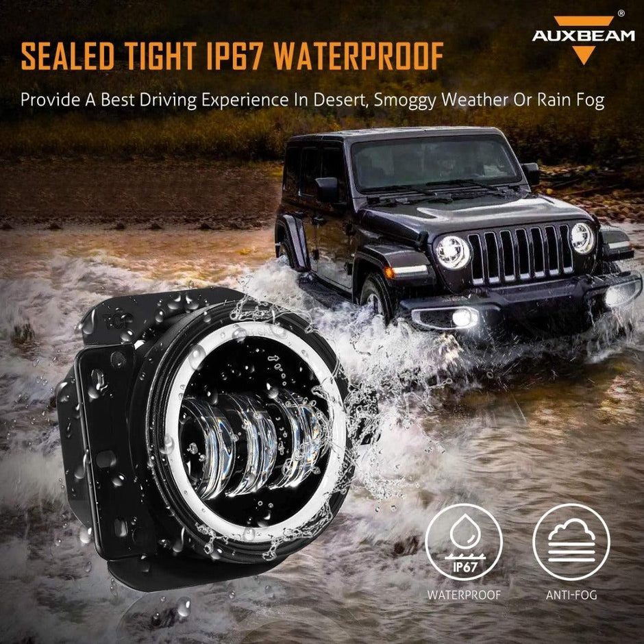 (2pcs/set) 4'' 30W Round LED Fog Lights With DRL&Amber Turn Signal for Jeep Wrangler JL JLU 2018 2019 2020, Jeep Gladiator JT 2018+