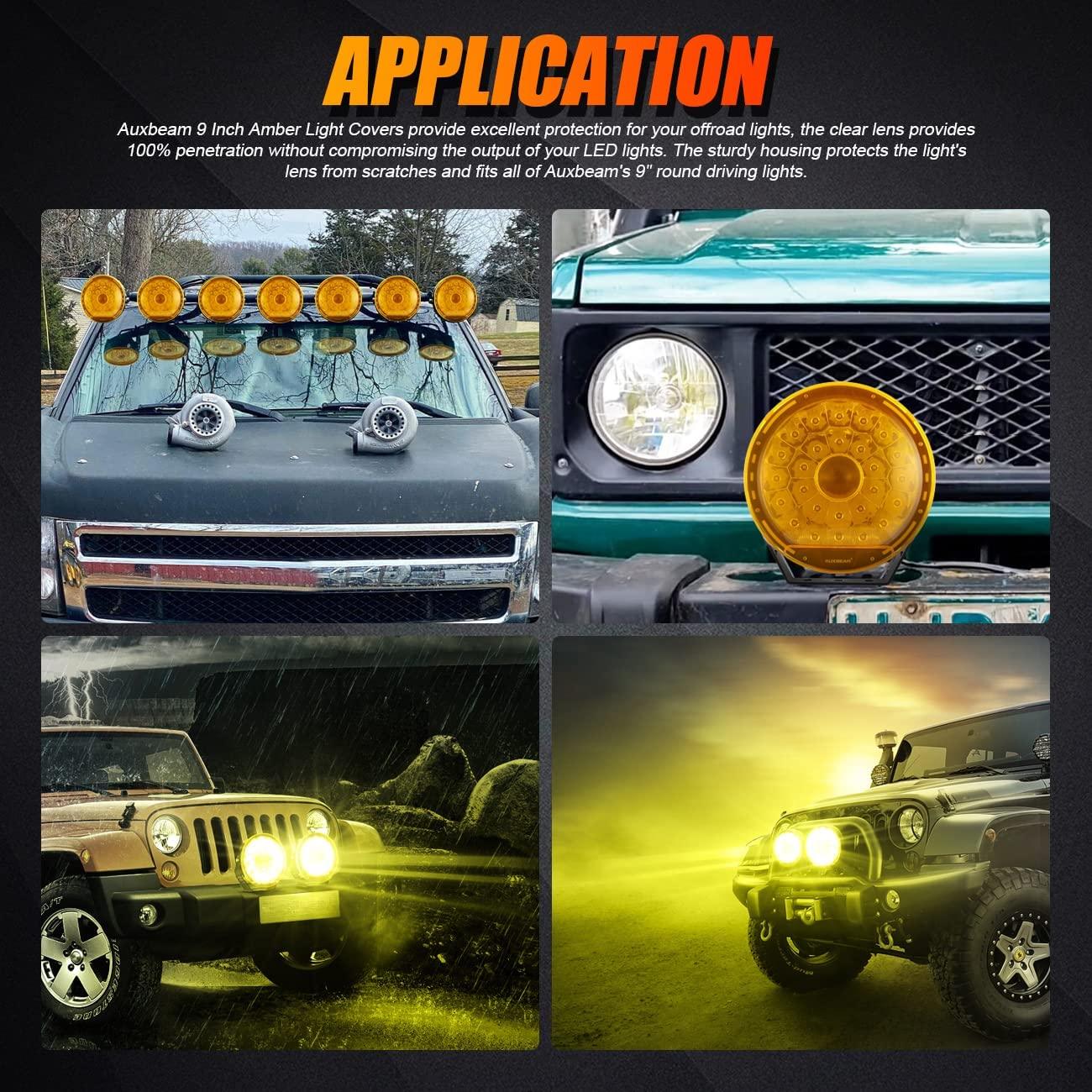 (2pcs/set) 9 Inch Round LED Driving Light Amber Cover Light Shield Cover