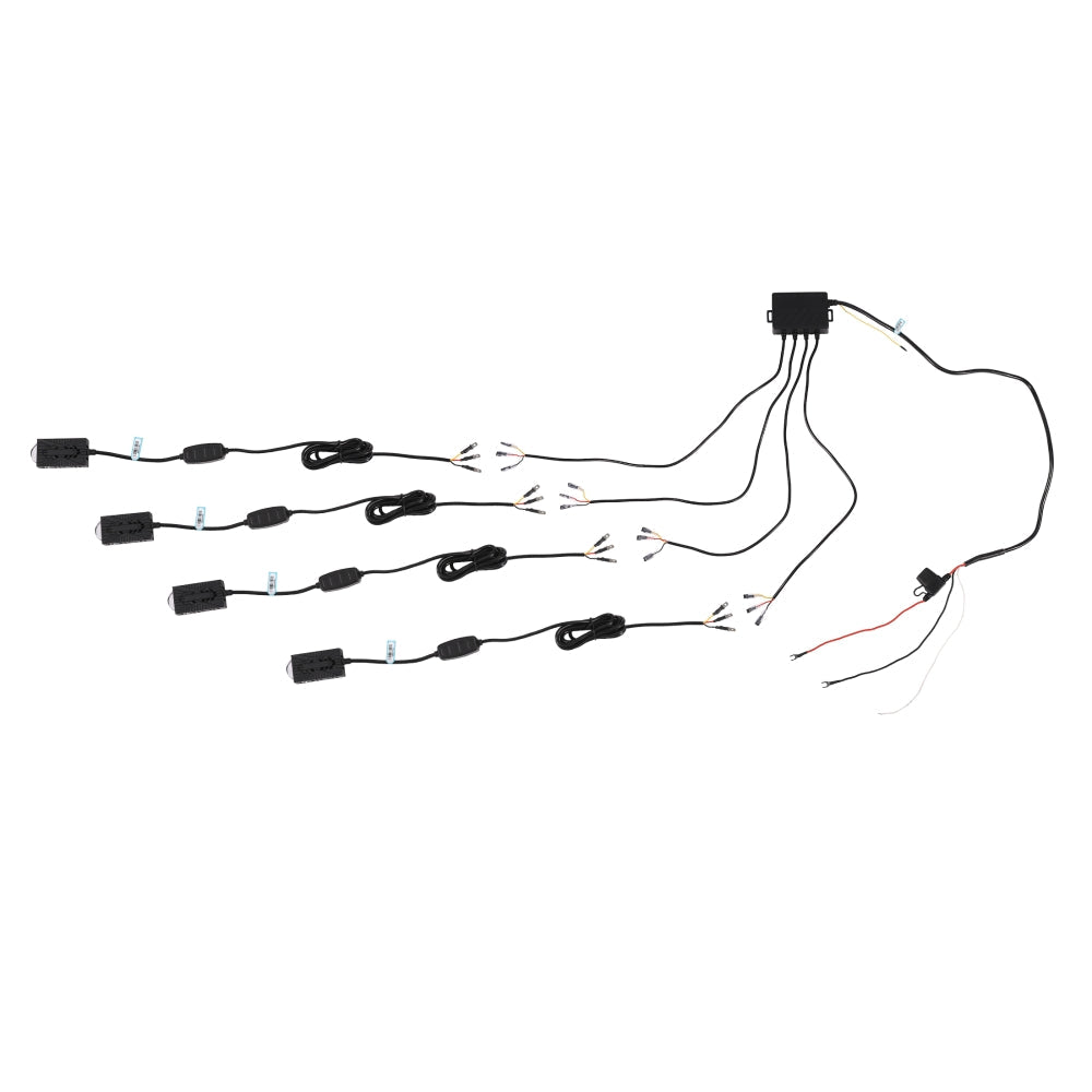 (4pcs/set)Multi-Mode Smart Control Module LED Grille Light Kit 21mm Dual-Color White/Yellow LED System with Custom Brackets for Offroad Truck UTV