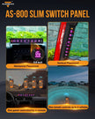 AS Series 8 Gang (AS-800) RGB Slim Switch Panel with APP&Remote Control, Toggle/ Momentary/ Pulsed Mode Supported(One-Sided Outlet)