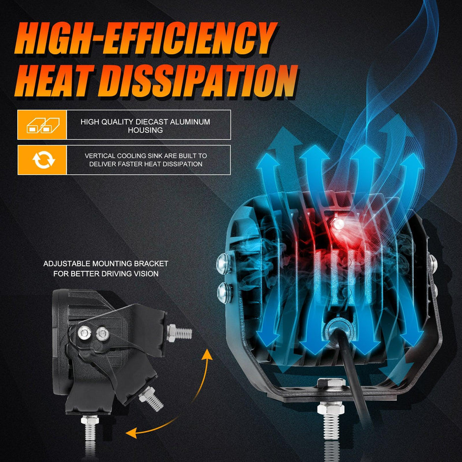XP-ULTRA Series 5 Inch 110W 11000LM White/Amber LED Driving Lights Pods Light