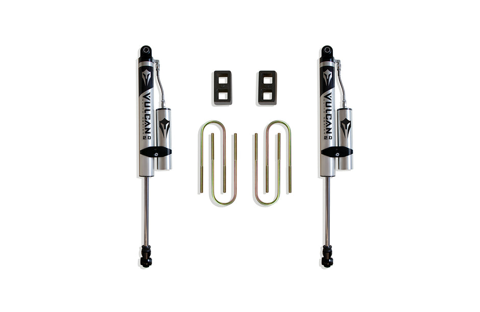 2002-2008 RAM 1500 (5-LUG) 2WD 2" REAR LIFT BOX KIT W/ VULCAN RESERVOIR SHOCKS