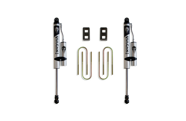 2002-2008 RAM 1500 (5-LUG) 2WD 2" REAR LIFT BOX KIT W/ VULCAN RESERVOIR SHOCKS