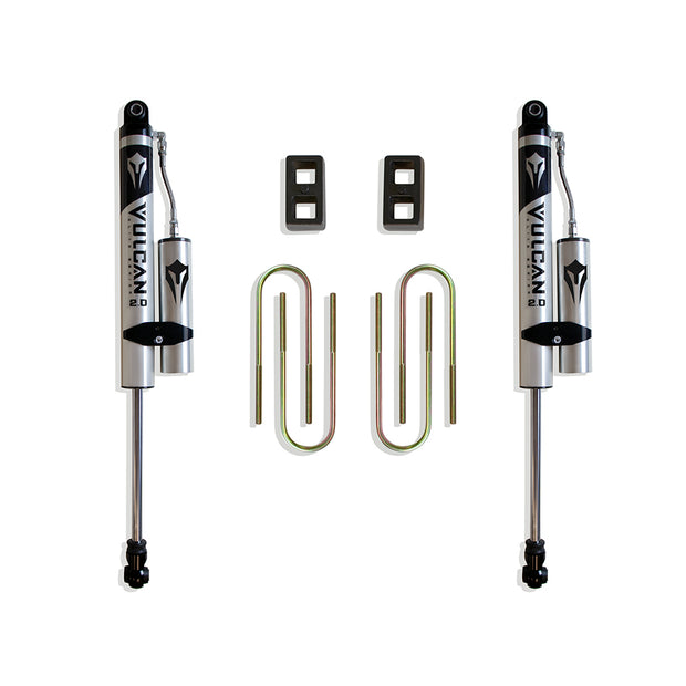 2002-2008 RAM 1500 (5-LUG) 2WD 2" REAR LIFT BOX KIT W/ VULCAN RESERVOIR SHOCKS
