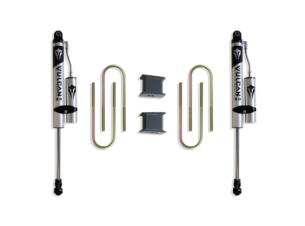 2002-2008 RAM 1500 (5-LUG) 2WD 4" REAR LIFT BOX KIT W/ VULCAN RESERVOIR SHOCKS